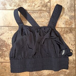 FP Movement by Free People Black Smocked Crop Tank Top